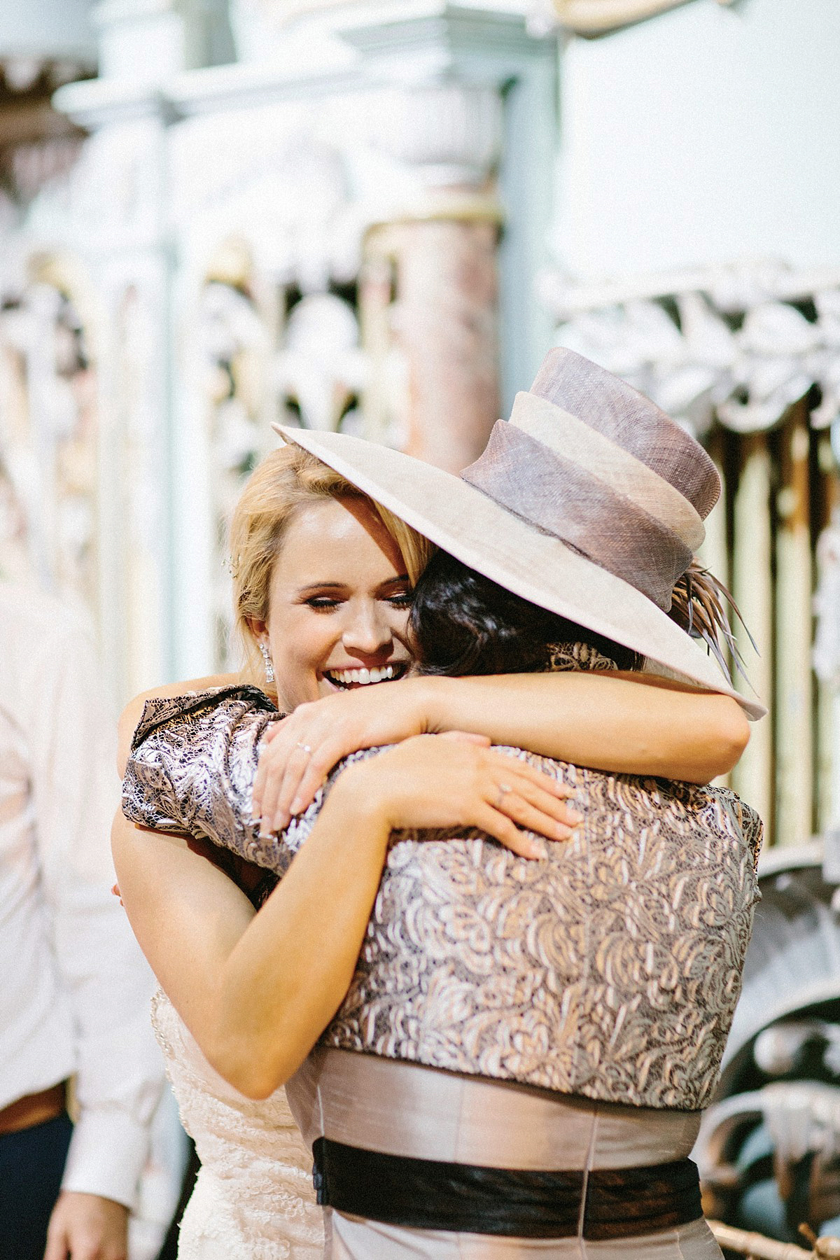 Lauren wore an Enzoani gown and a fishtail braid for her pretty, pastel colour Autumn wedding at Preston Court. Photography by Jacob & Pauline.