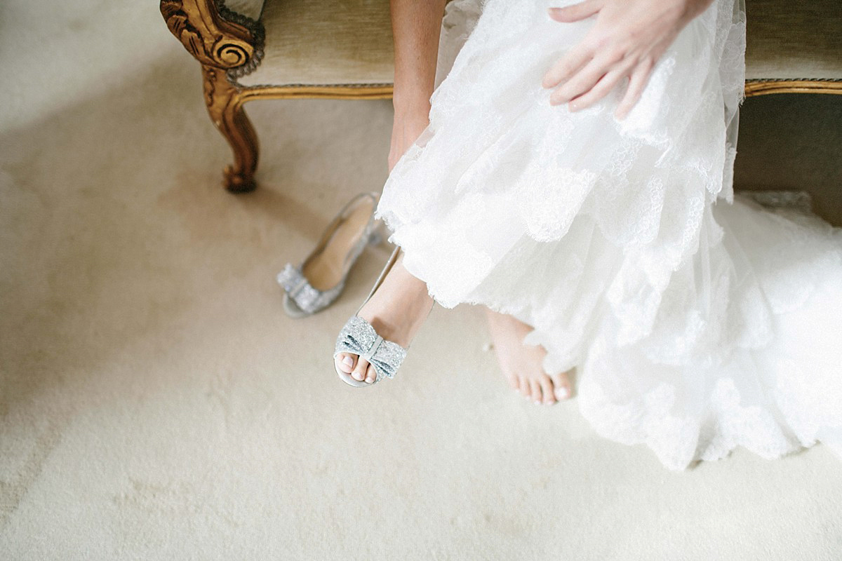 Lauren wore an Enzoani gown and a fishtail braid for her pretty, pastel colour Autumn wedding at Preston Court. Photography by Jacob & Pauline.