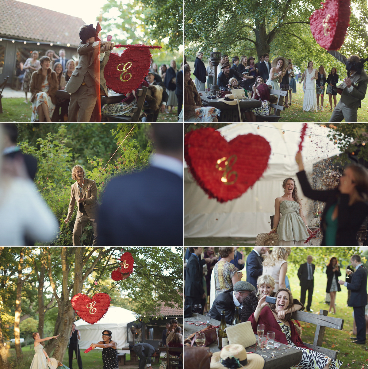 Ellie's wears a 1920's drop waist vintage dress for her outdoor, Autumn, Humanist wedding ceremony at Dewsall Court. Images by Bullit Photography.