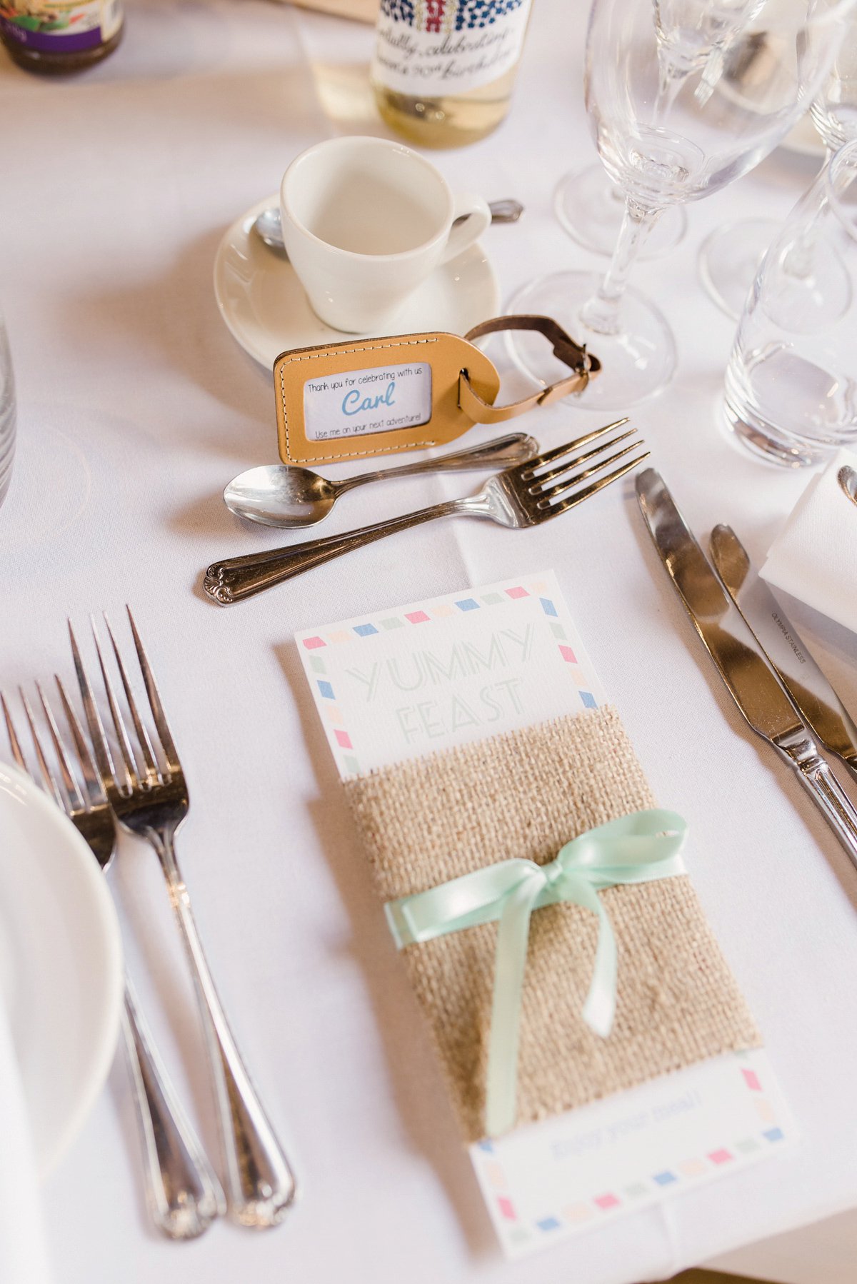 Liz wore a Vivienne Westwood dress for her hot air balloon and travel inspired wedding ('Around the World in 80 Days', Phileas Fogg style). A Lillibrooke Hall summer barn wedding, photographed by Faye Cornhill.