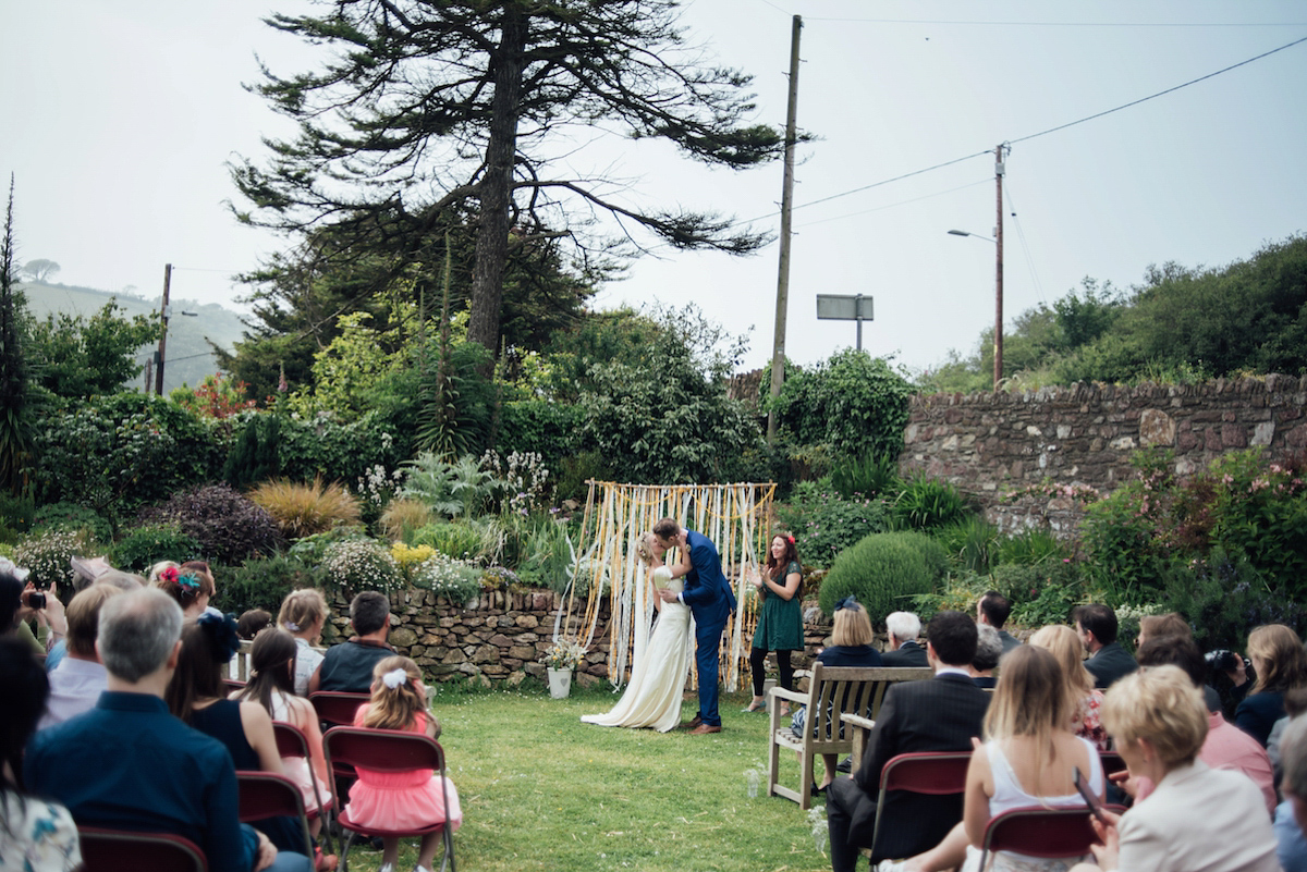 Mel wore two Belle & Bunty gowns for her English country garden wedding in Cornwall. Photography by Liberty Pearl.