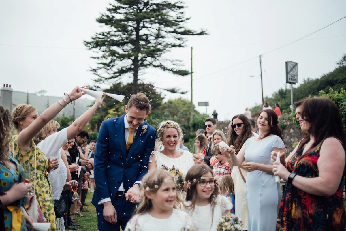 Mel wore two Belle & Bunty gowns for her English country garden wedding in Cornwall. Photography by Liberty Pearl.