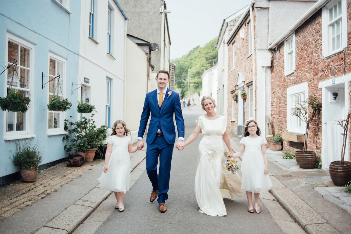 Mel wore two Belle & Bunty gowns for her English country garden wedding in Cornwall. Photography by Liberty Pearl.