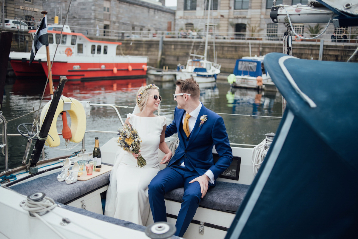 Mel wore two Belle & Bunty gowns for her English country garden wedding in Cornwall. Photography by Liberty Pearl.