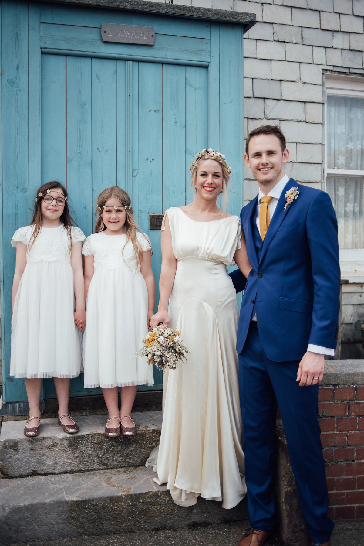 Mel wore two Belle & Bunty gowns for her English country garden wedding in Cornwall. Photography by Liberty Pearl.