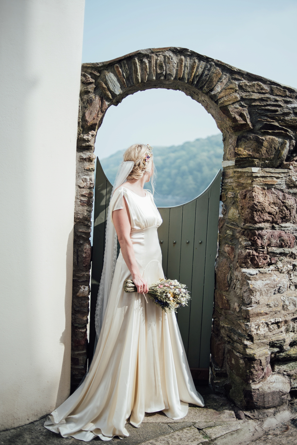 Mel wore two Belle & Bunty gowns for her English country garden wedding in Cornwall. Photography by Liberty Pearl.