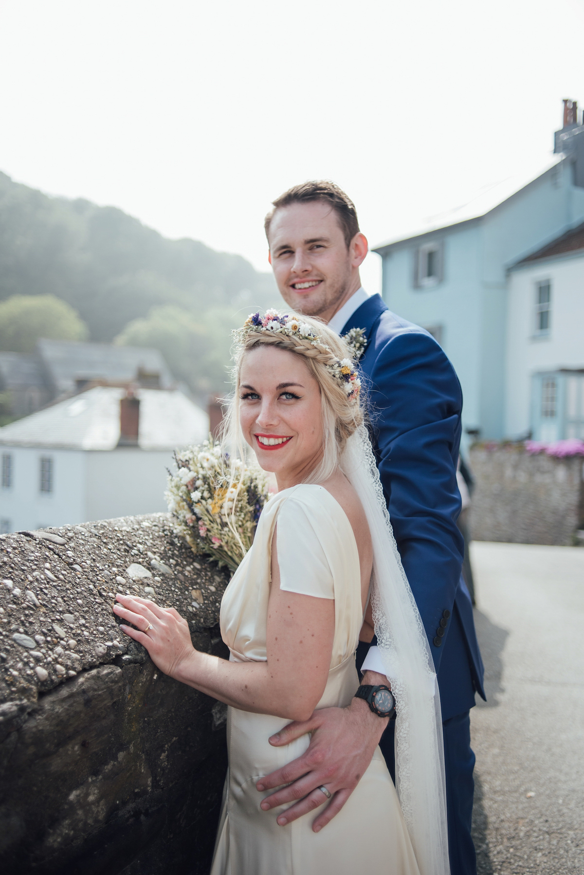 Mel wore two Belle & Bunty gowns for her English country garden wedding in Cornwall. Photography by Liberty Pearl.