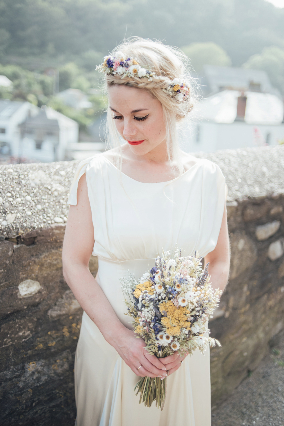 Mel wore two Belle & Bunty gowns for her English country garden wedding in Cornwall. Photography by Liberty Pearl.