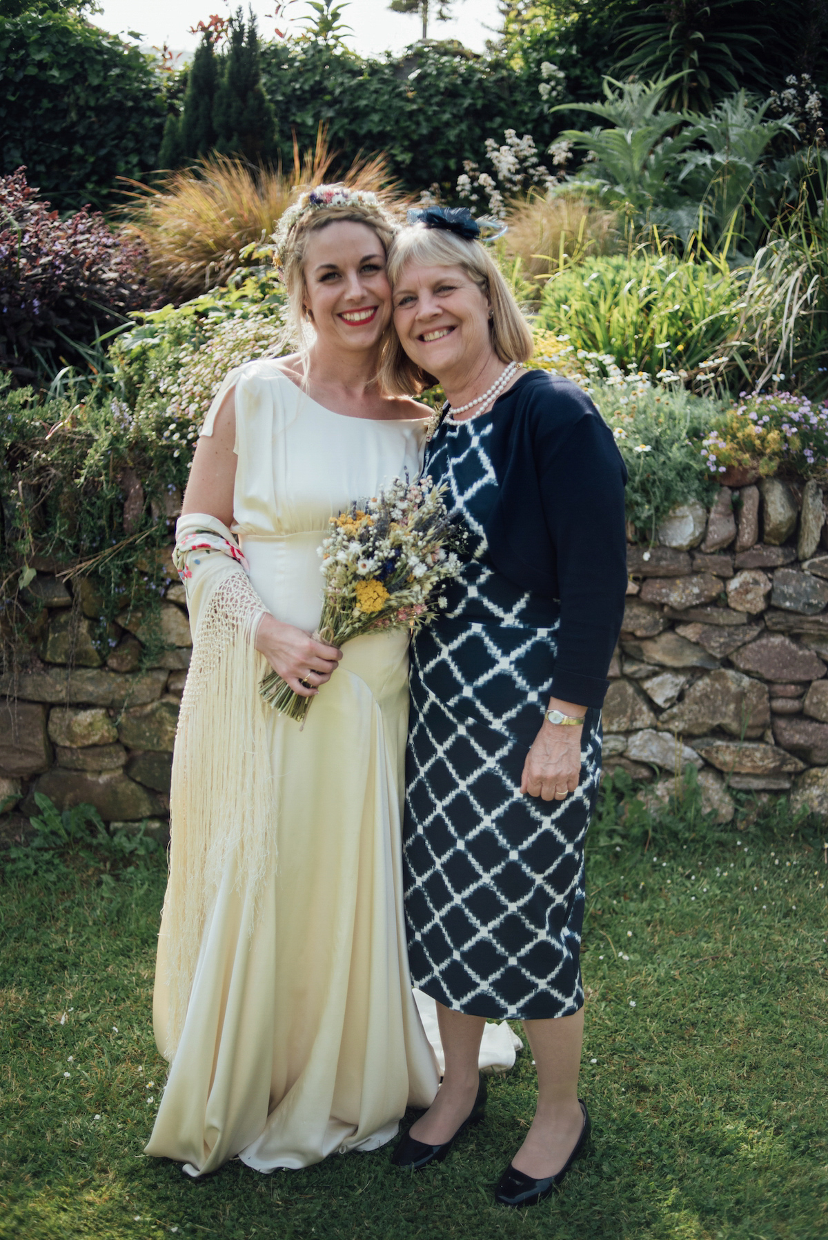 Mel wore two Belle & Bunty gowns for her English country garden wedding in Cornwall. Photography by Liberty Pearl.