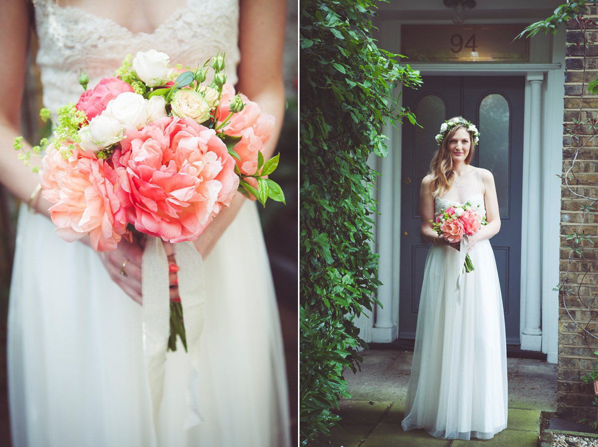 Holly wore a Grace Loves Lace gown for her modern wedding planned in just 2 weeks. The venue was The Asylum chapel in London. Photography by My Beautiful Bride.