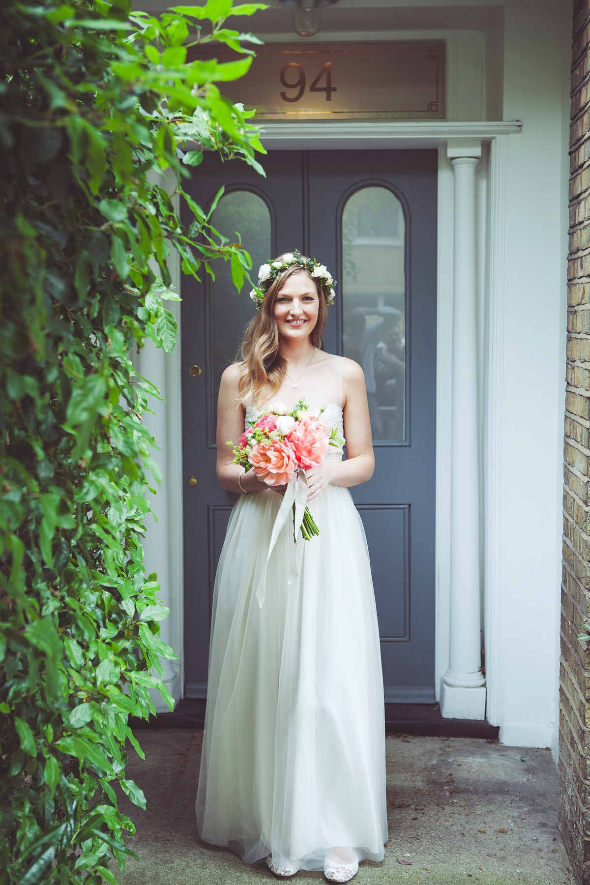 Holly wore a Grace Loves Lace gown for her modern wedding planned in just 2 weeks. The venue was The Asylum chapel in London. Photography by My Beautiful Bride.