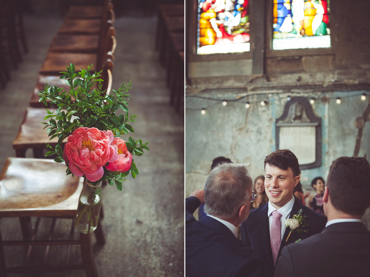 Holly wore a Grace Loves Lace gown for her modern wedding planned in just 2 weeks. The venue was The Asylum chapel in London. Photography by My Beautiful Bride.