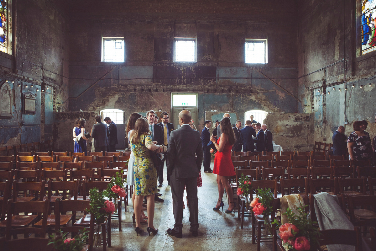 Holly wore a Grace Loves Lace gown for her modern wedding planned in just 2 weeks. The venue was The Asylum chapel in London. Photography by My Beautiful Bride.