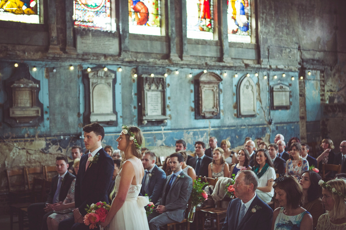 Holly wore a Grace Loves Lace gown for her modern wedding planned in just 2 weeks. The venue was The Asylum chapel in London. Photography by My Beautiful Bride.