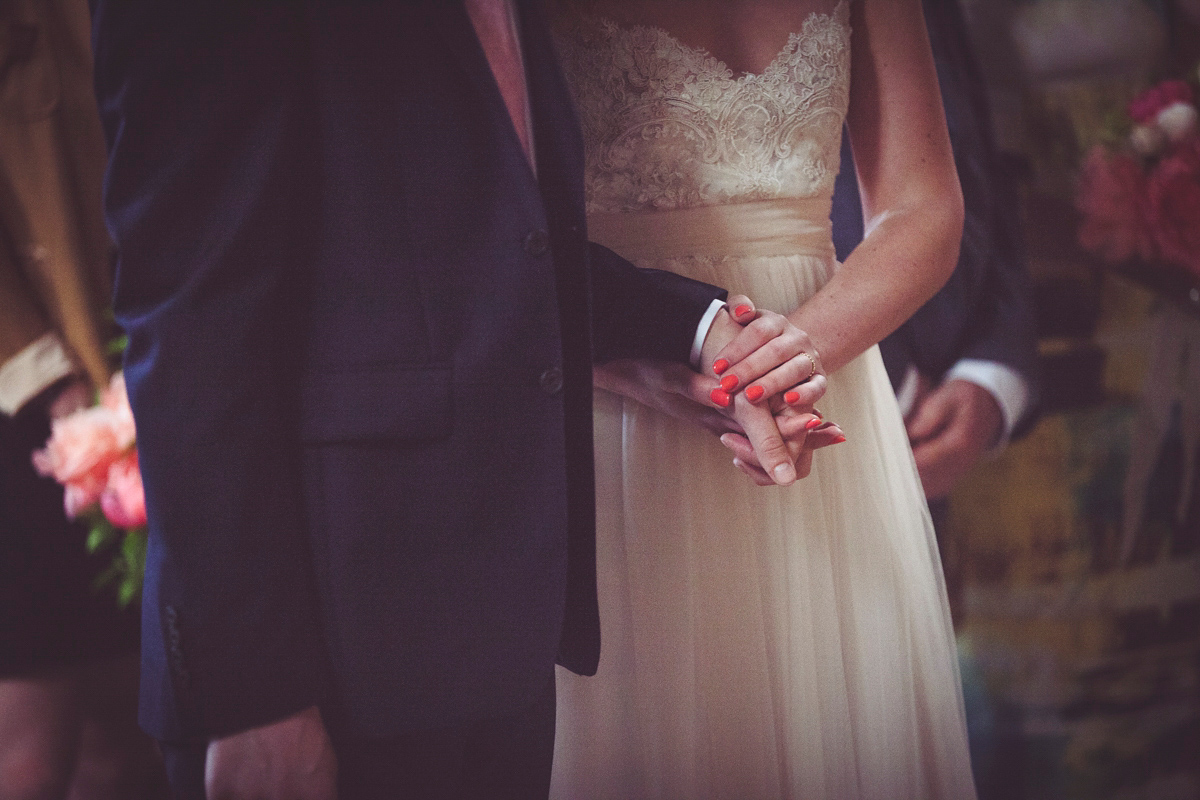 Holly wore a Grace Loves Lace gown for her modern wedding planned in just 2 weeks. The venue was The Asylum chapel in London. Photography by My Beautiful Bride.