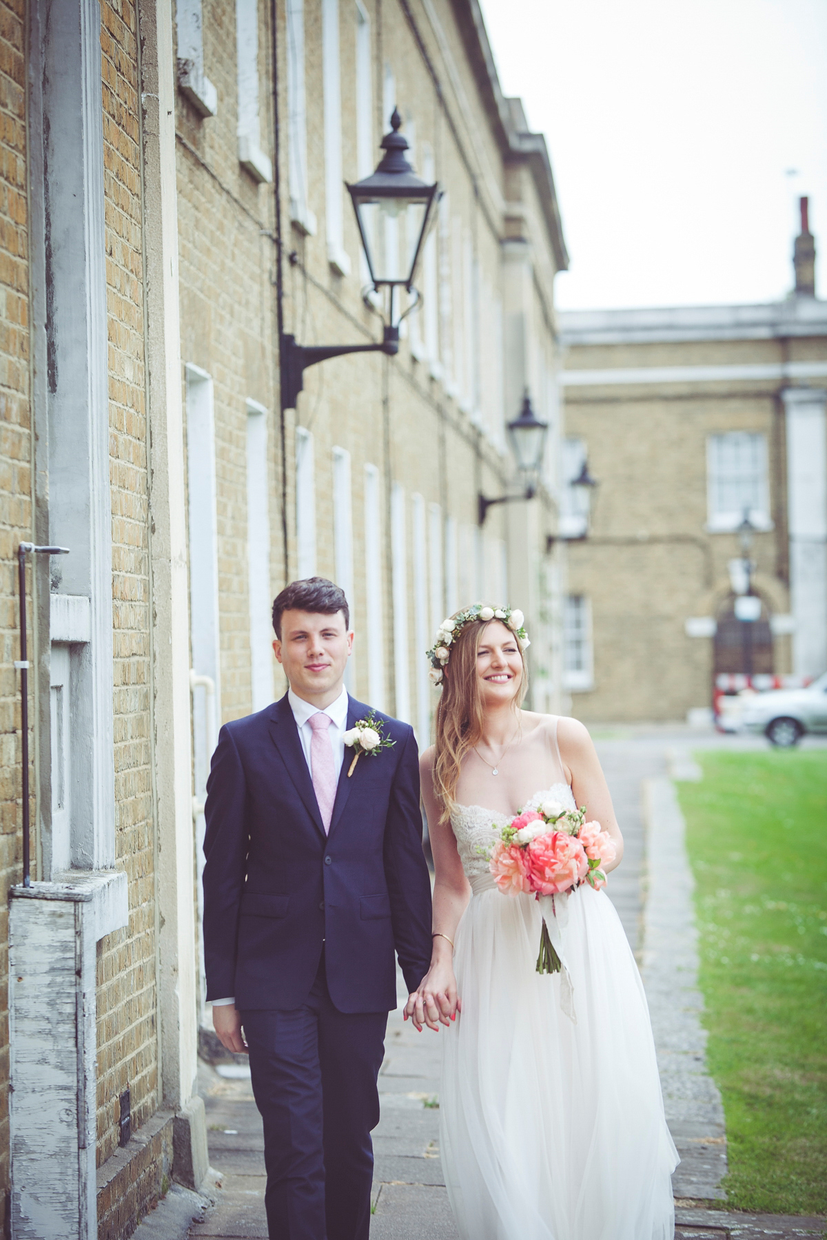 Holly wore a Grace Loves Lace gown for her modern wedding planned in just 2 weeks. The venue was The Asylum chapel in London. Photography by My Beautiful Bride.