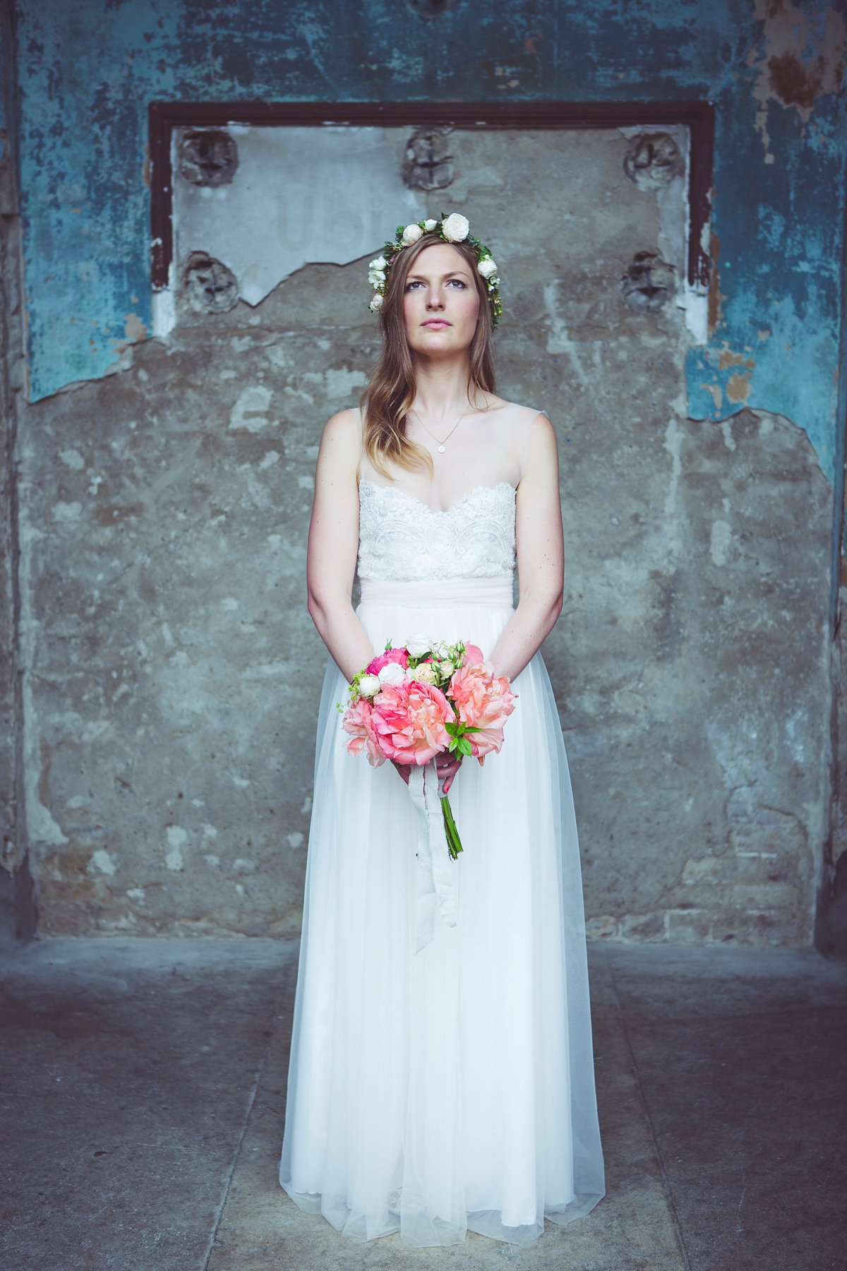 Holly wore a Grace Loves Lace gown for her modern wedding planned in just 2 weeks. The venue was The Asylum chapel in London. Photography by My Beautiful Bride.