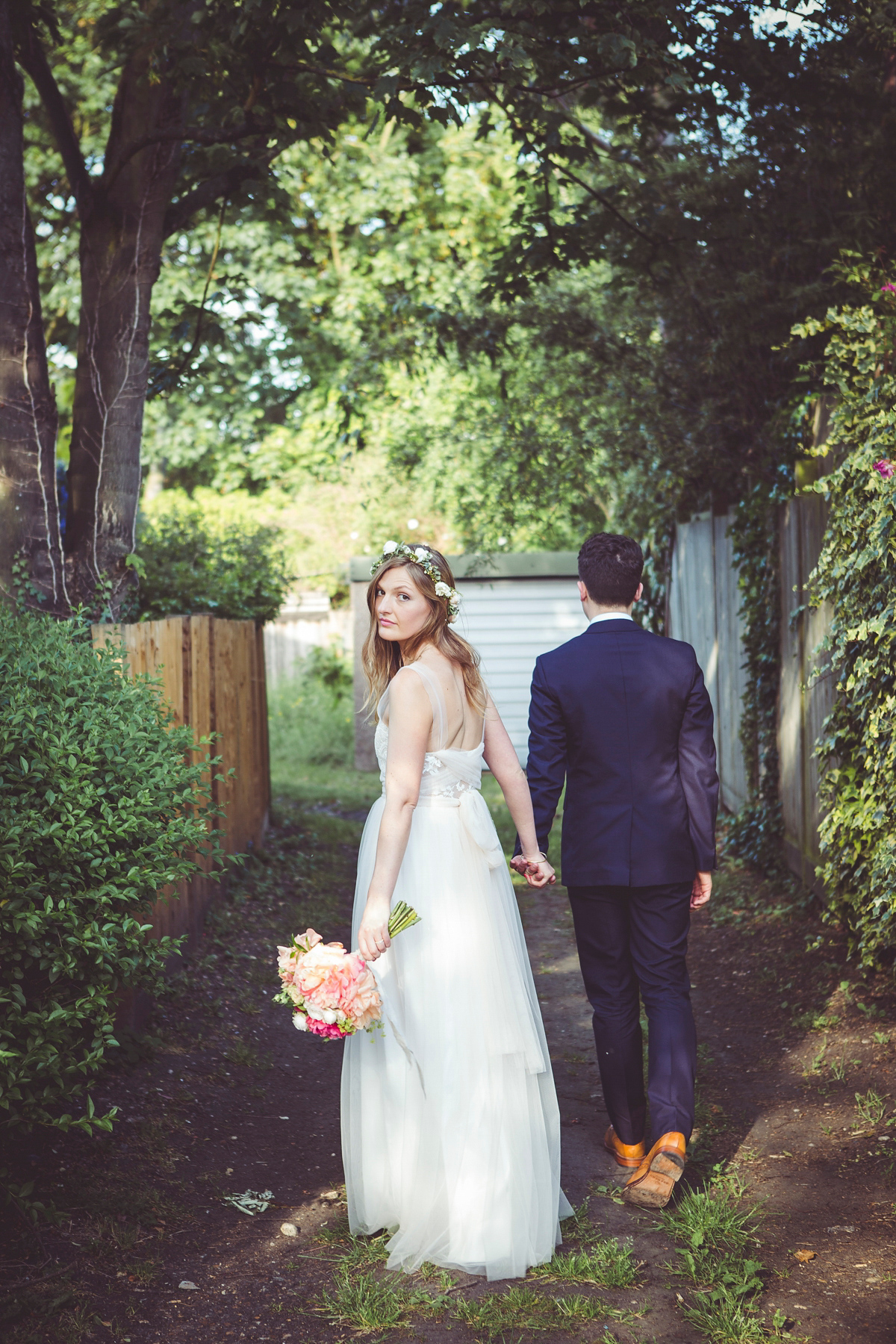 Holly wore a Grace Loves Lace gown for her modern wedding planned in just 2 weeks. The venue was The Asylum chapel in London. Photography by My Beautiful Bride.