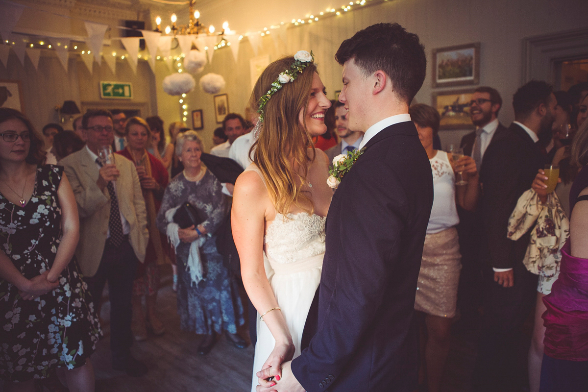 Holly wore a Grace Loves Lace gown for her modern wedding planned in just 2 weeks. The venue was The Asylum chapel in London. Photography by My Beautiful Bride.