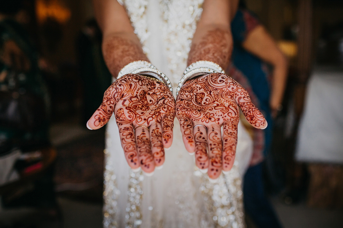 A vibrant Indian ceremony and elegant English fusion wedding in North Yorkshire. Photography by John Hope.