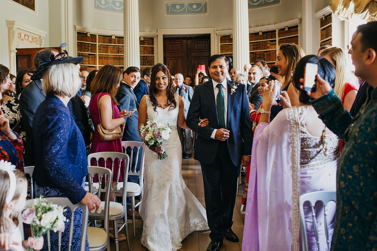 A vibrant Indian ceremony and elegant English fusion wedding in North Yorkshire. Photography by John Hope.