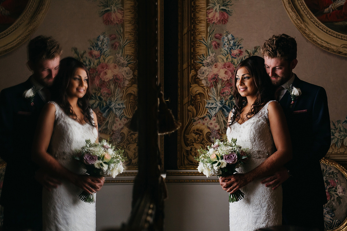 A vibrant Indian ceremony and elegant English fusion wedding in North Yorkshire. Photography by John Hope.