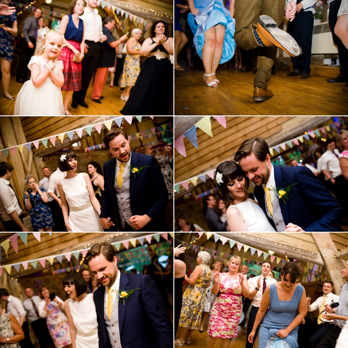 Bride Alice wore a chic, Charlie Brear column style gown for her 1920's and books/literary inspired summer barn wedding. Images by Richard Beaumont.