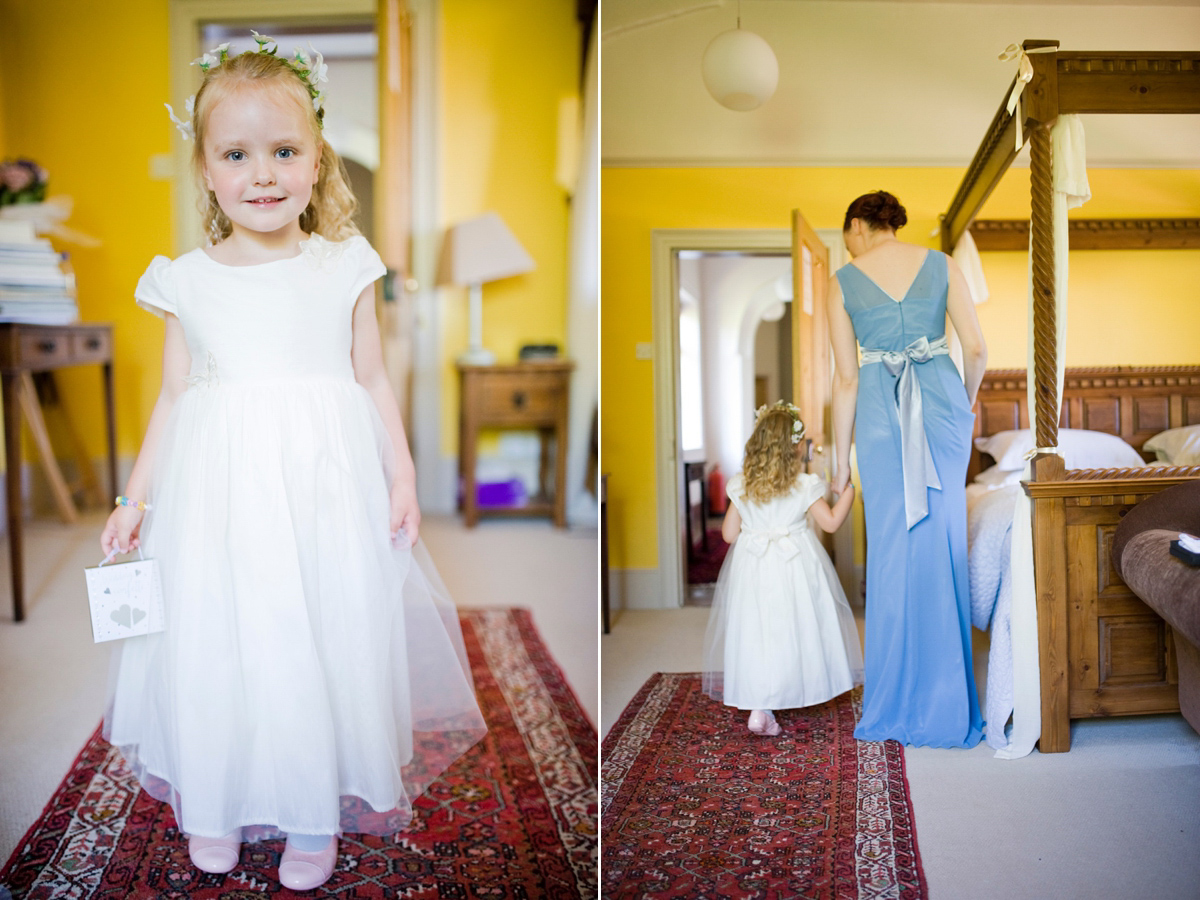 Bride Alice wore a chic, Charlie Brear column style gown for her 1920's and books/literary inspired summer barn wedding. Images by Richard Beaumont.