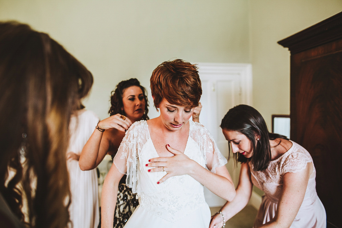 Emily wore Tilly by Jenny Packham for her woodland folklore inspired Summer wedding at Pennard House in Somerset. Captured by Frankee Victoria Photography.