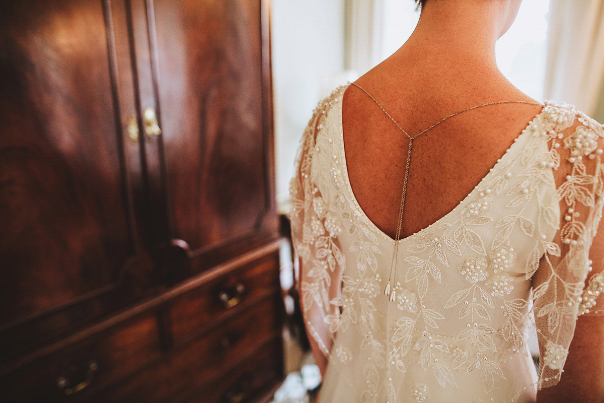 Emily wore Tilly by Jenny Packham for her woodland folklore inspired Summer wedding at Pennard House in Somerset. Captured by Frankee Victoria Photography.