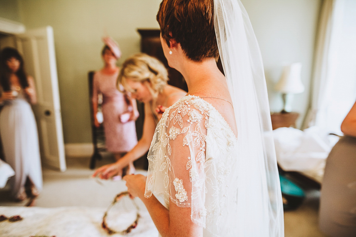 Emily wore Tilly by Jenny Packham for her woodland folklore inspired Summer wedding at Pennard House in Somerset. Captured by Frankee Victoria Photography.