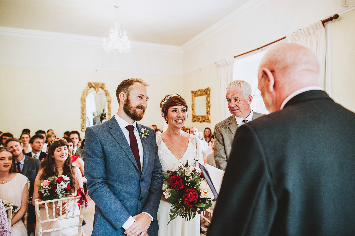 Emily wore Tilly by Jenny Packham for her woodland folklore inspired Summer wedding at Pennard House in Somerset. Captured by Frankee Victoria Photography.