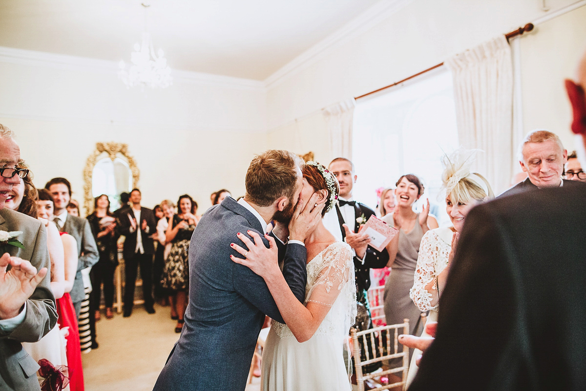 Emily wore Tilly by Jenny Packham for her woodland folklore inspired Summer wedding at Pennard House in Somerset. Captured by Frankee Victoria Photography.