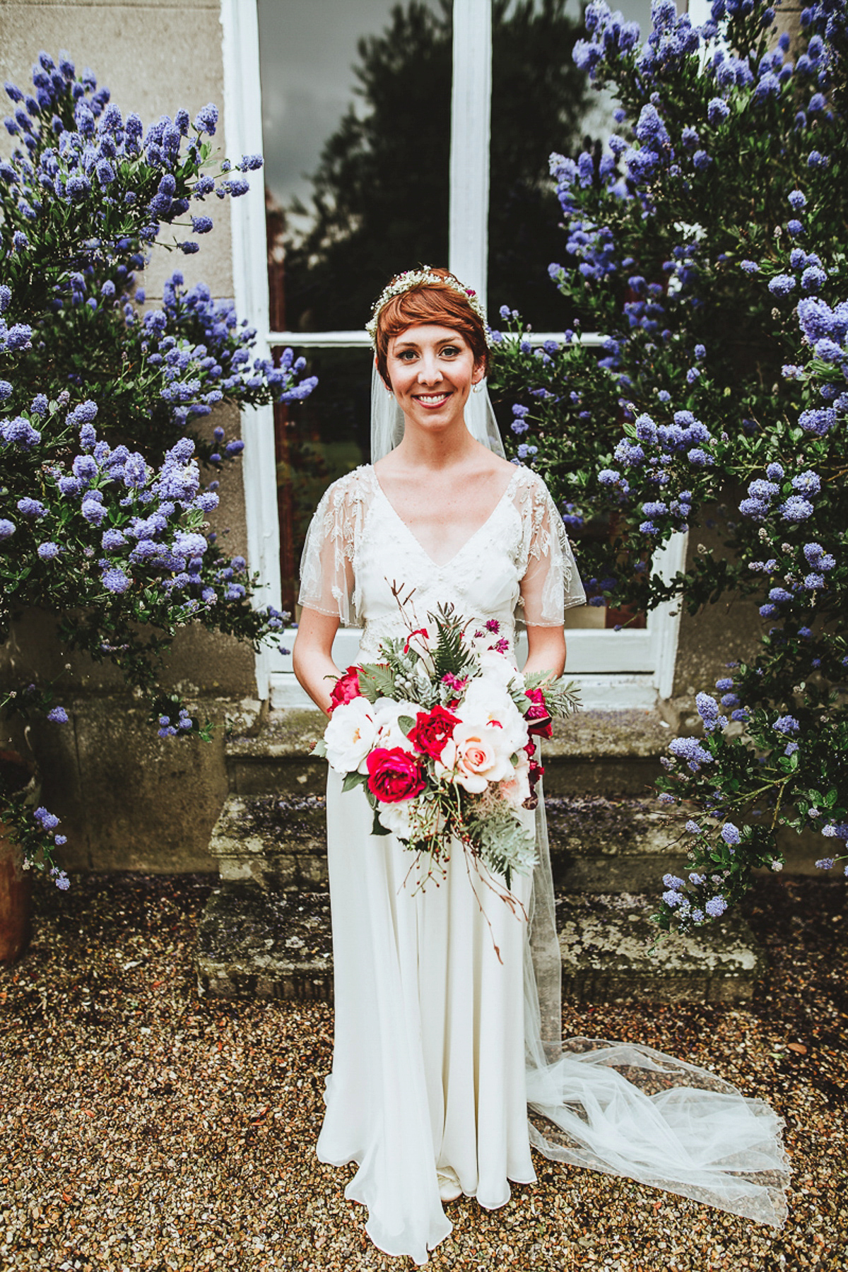 Emily wore Tilly by Jenny Packham for her woodland folklore inspired Summer wedding at Pennard House in Somerset. Captured by Frankee Victoria Photography.