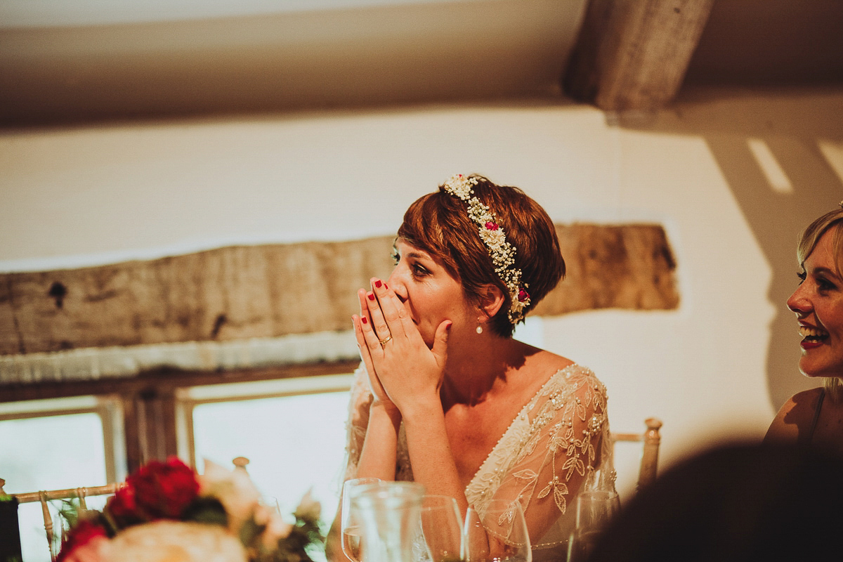 Emily wore Tilly by Jenny Packham for her woodland folklore inspired Summer wedding at Pennard House in Somerset. Captured by Frankee Victoria Photography.