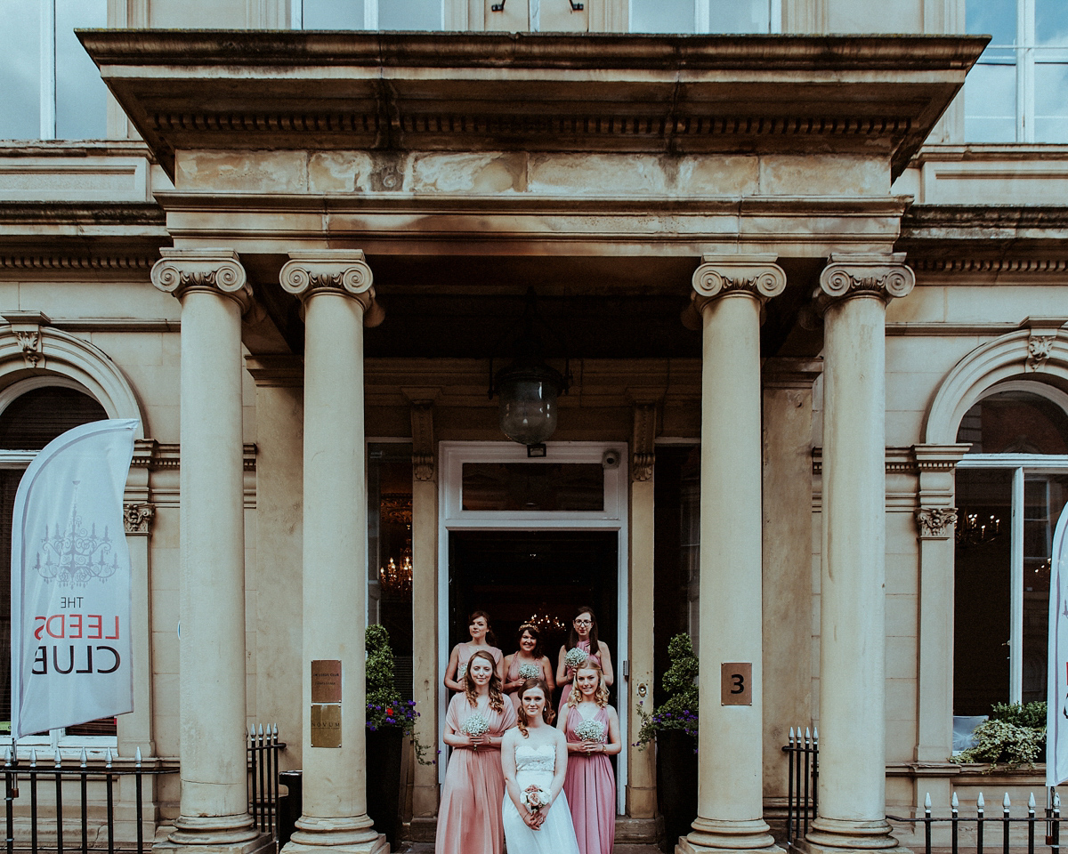 Bride Amy wore a Grace Loves Lace gown for her chic, city wedding in Leeds. Photography by Shutter Go Click.