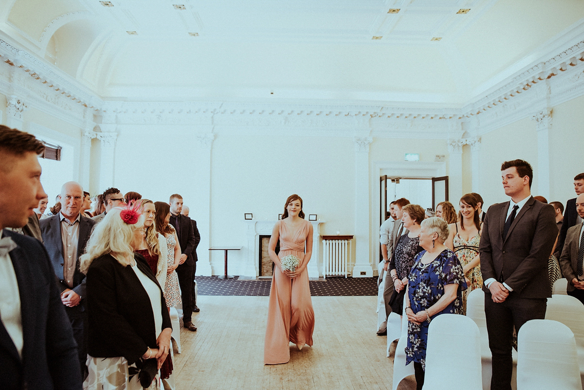 Bride Amy wore a Grace Loves Lace gown for her chic, city wedding in Leeds. Photography by Shutter Go Click.