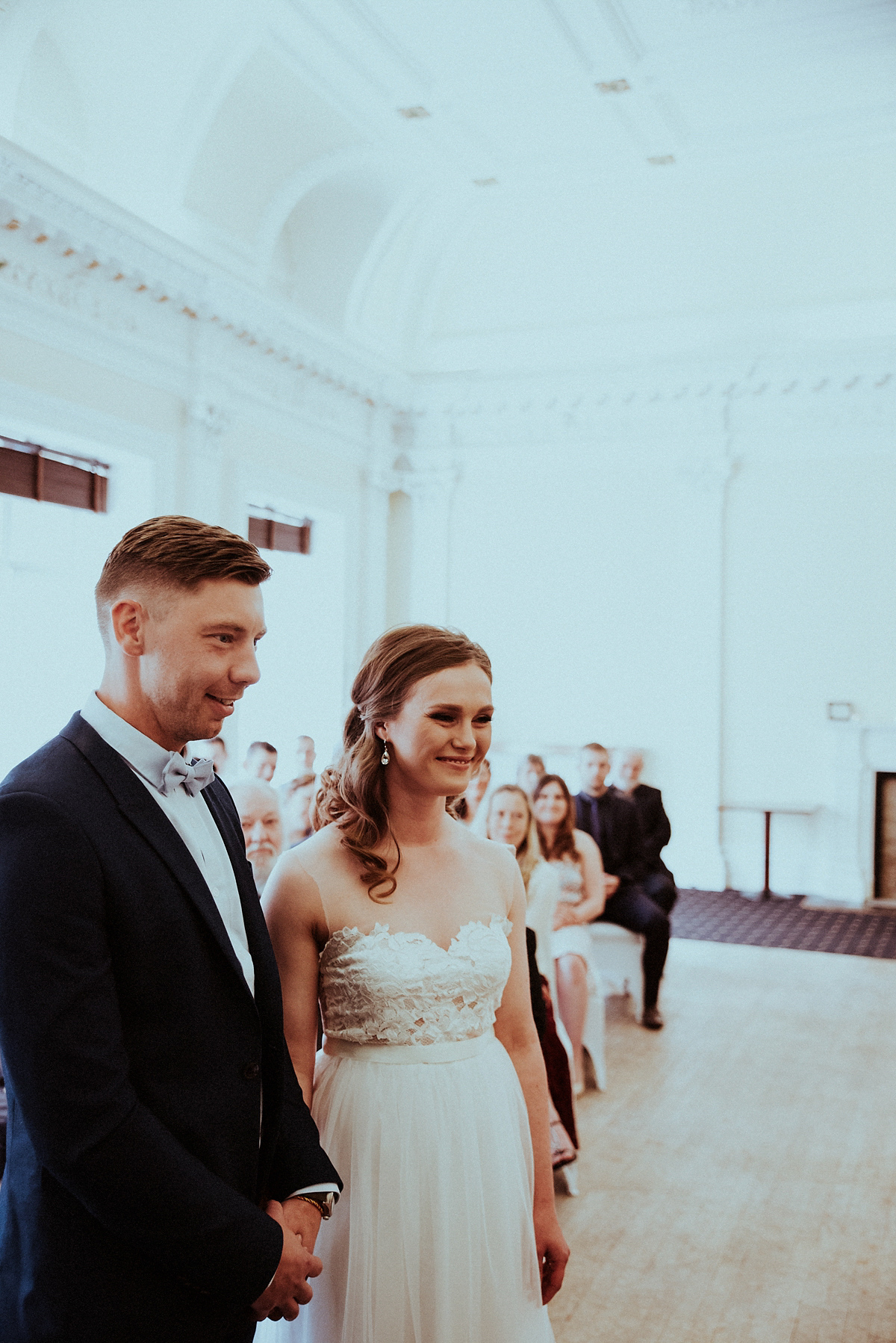 Bride Amy wore a Grace Loves Lace gown for her chic, city wedding in Leeds. Photography by Shutter Go Click.