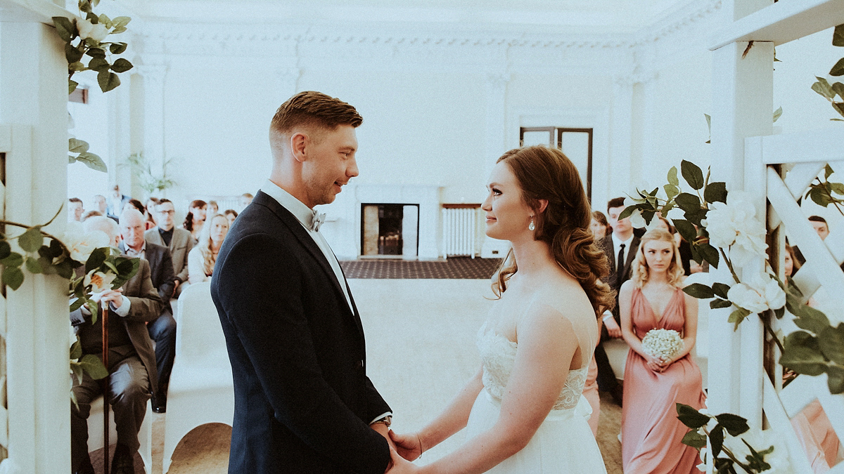 Bride Amy wore a Grace Loves Lace gown for her chic, city wedding in Leeds. Photography by Shutter Go Click.