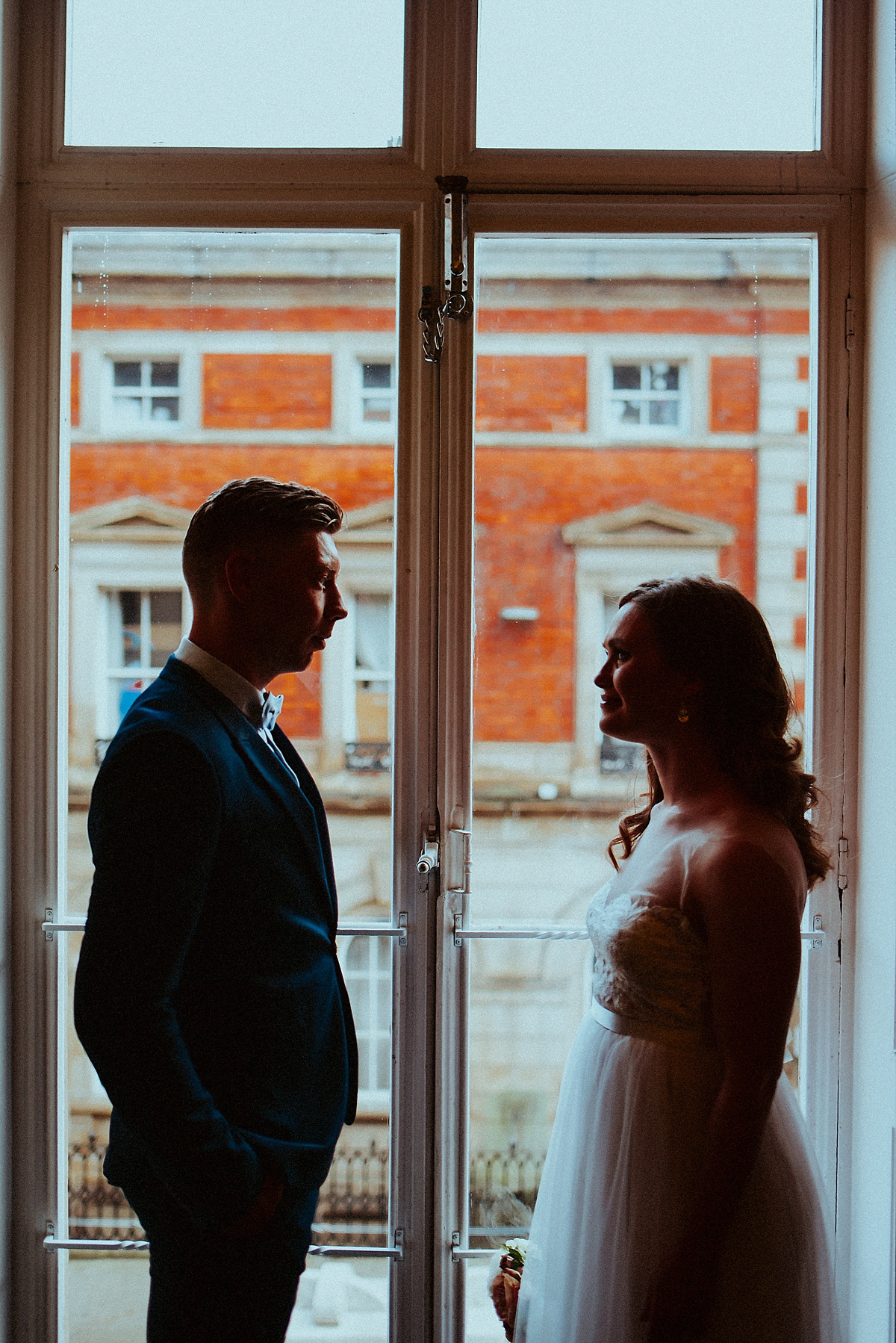 Bride Amy wore a Grace Loves Lace gown for her chic, city wedding in Leeds. Photography by Shutter Go Click.