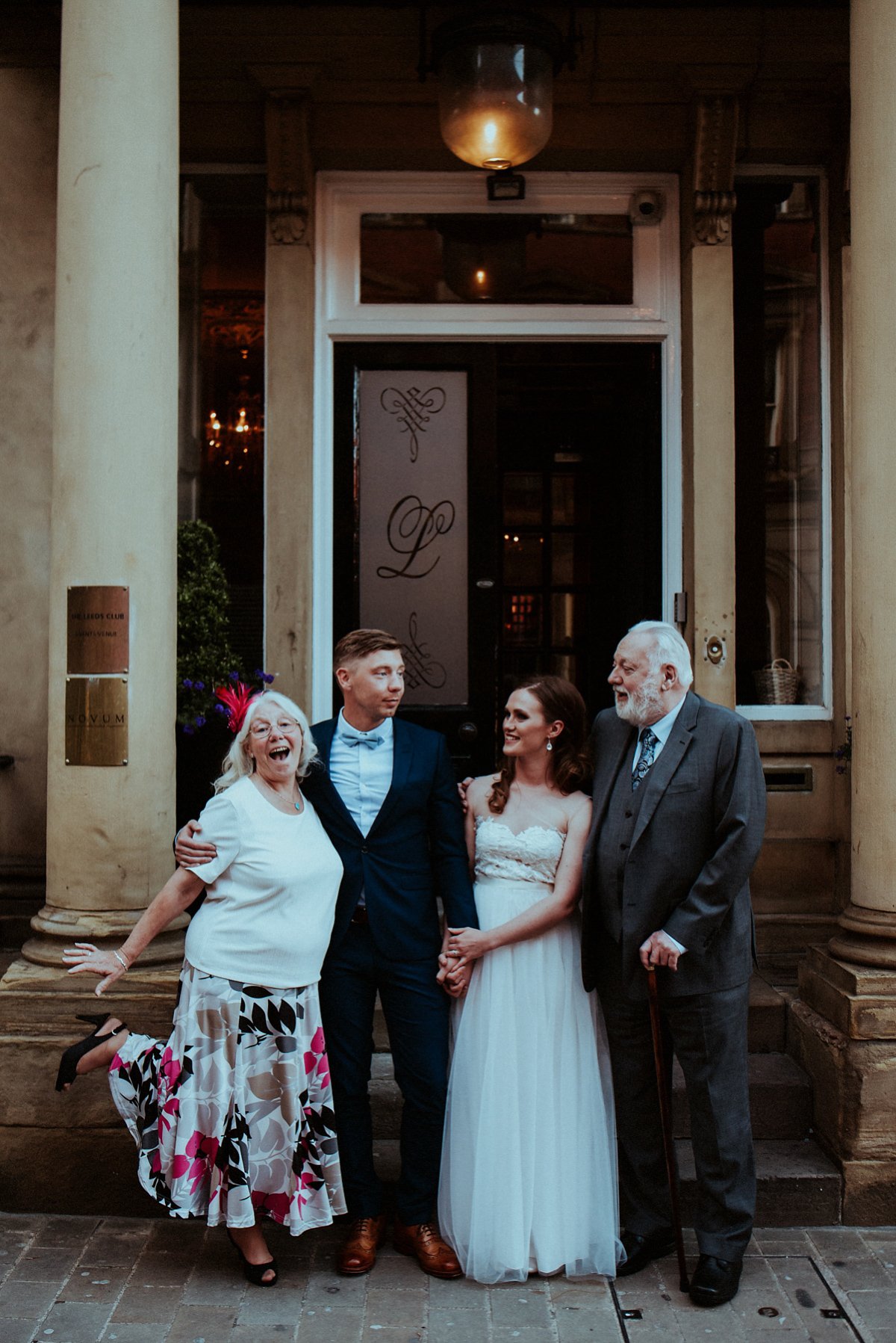 Bride Amy wore a Grace Loves Lace gown for her chic, city wedding in Leeds. Photography by Shutter Go Click.