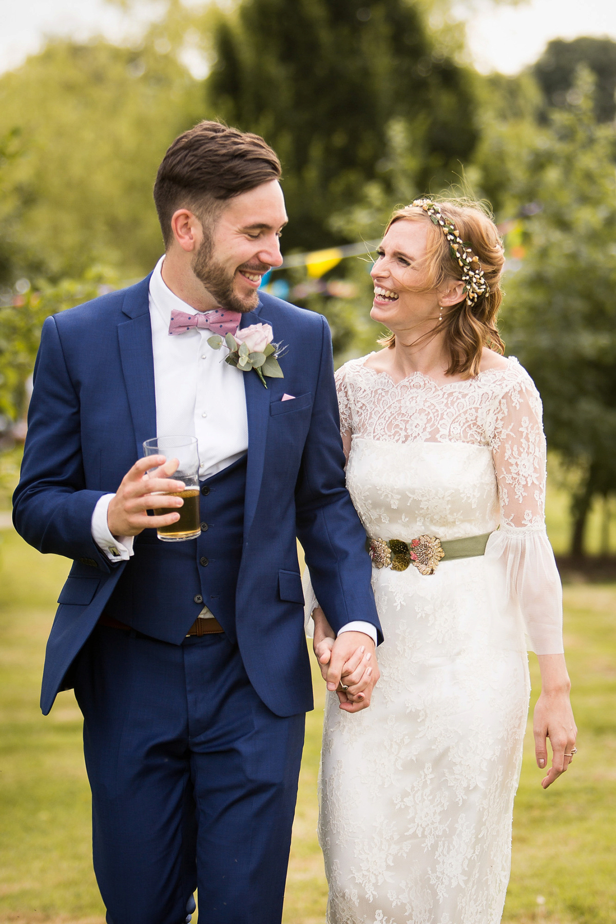 Bride Holly wore the Honor gown by Sally Lacock for her Turkish/Mediterranean and Festival inspired Summer wedding. Photography by Anna Durrant.