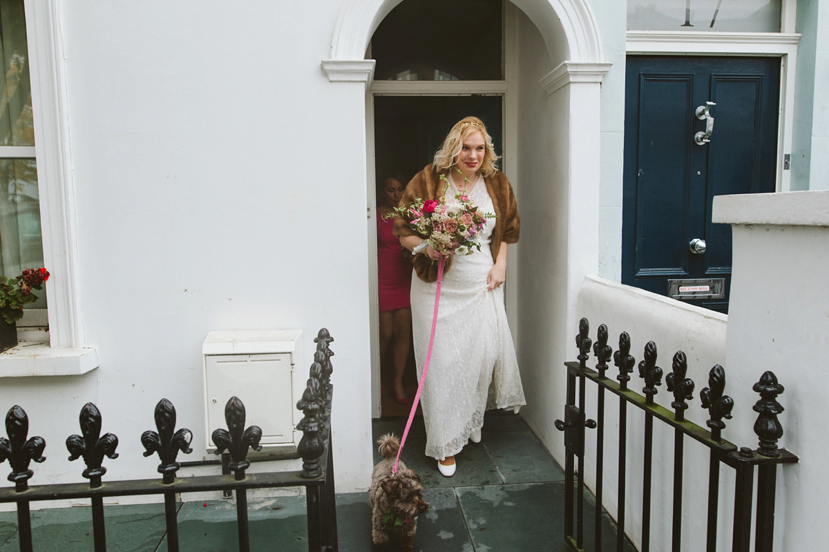 Lovely bride Claire wore a 1930's vintage wedding gown for her eco friendly and ethical wedding in London. Captured by Babb Photography.