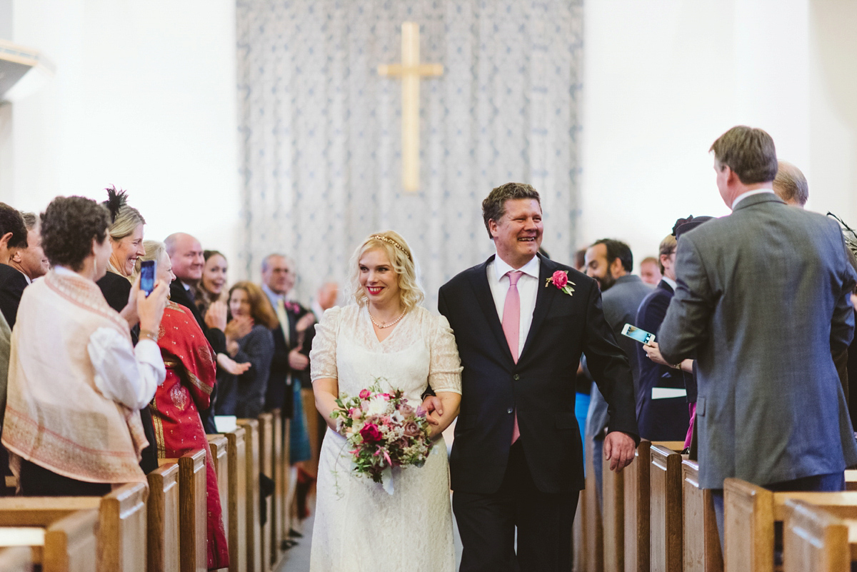 Lovely bride Claire wore a 1930's vintage wedding gown for her eco friendly and ethical wedding in London. Captured by Babb Photography.