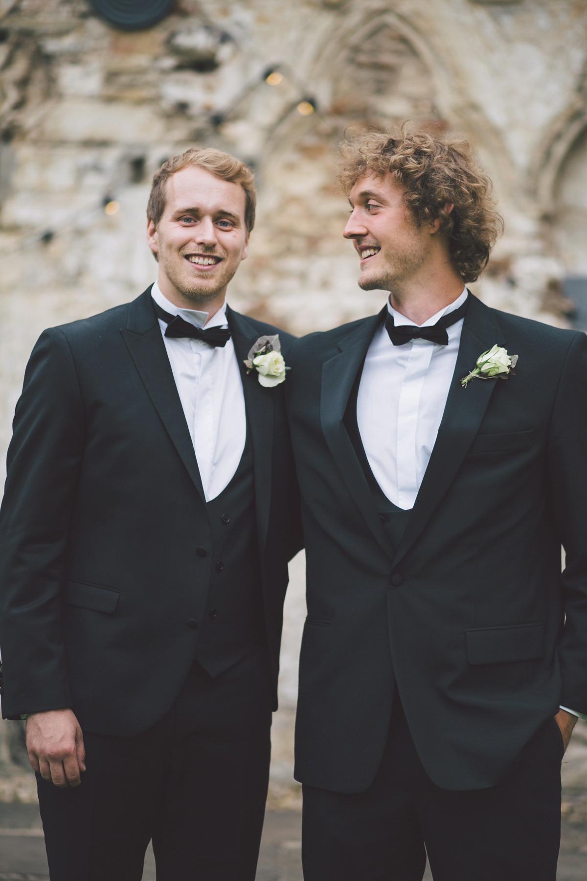 Barefoot bride Zoё wore a dress she had designed herself for her effortlessly elegant wedding at Blackfriar medieval priory in Gloucester. Captured by Grace Elizabeth Photography.