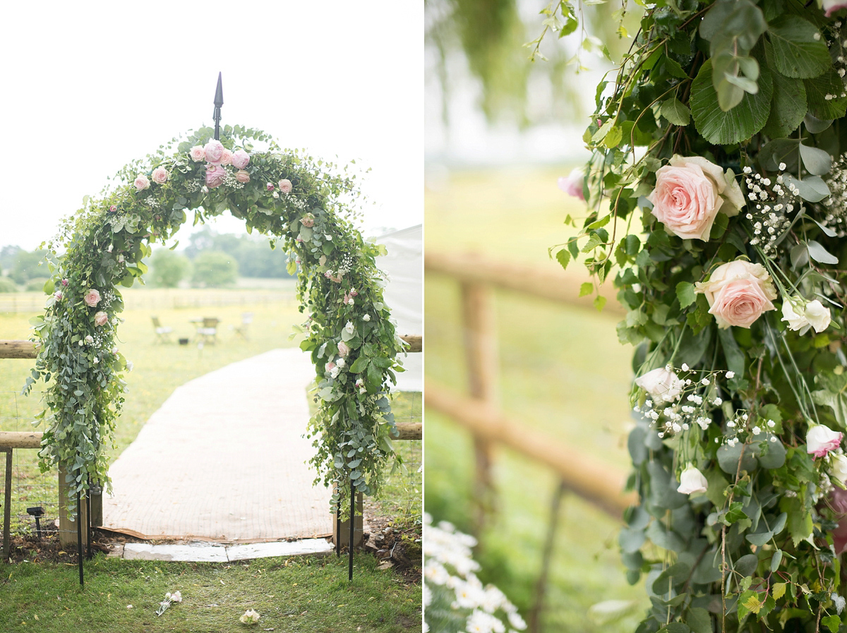 Wedding stationery and illusrator Isabel of Bel & Bee wore an Essense of Australia gown for her English country wedding full of charm. Images by Faye Cornhill.