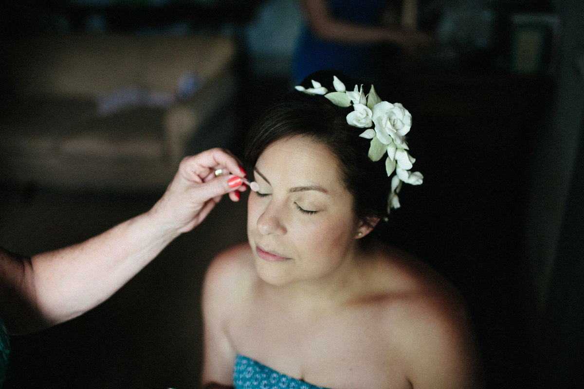 Bride Lucy wore a gold floral Vera Wang gown for her romantic outdoor wedding in the Italian countryside. Images captured by Claudia Rose Carter.