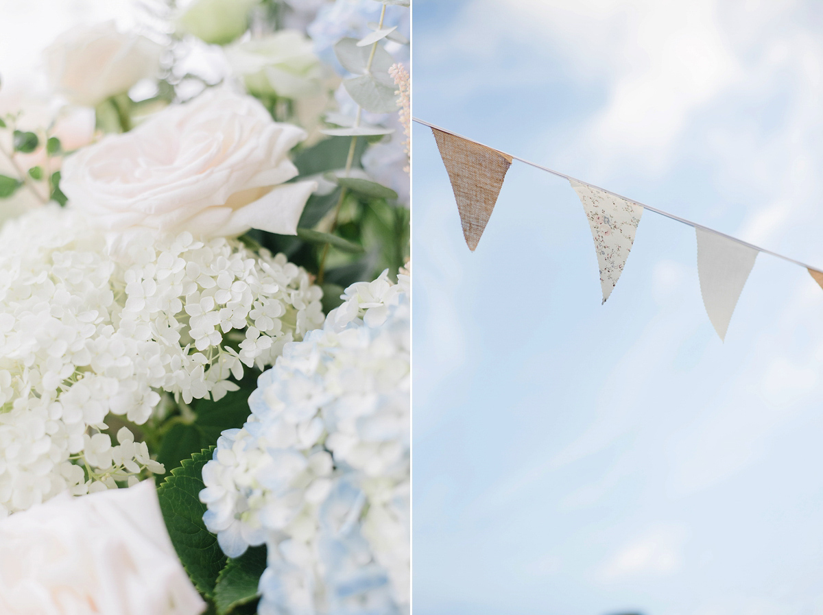 Dani wore a Justin Alexander gown for her relaxed and romantic English country wedding. Fine art film photography by Georgina Harrison.