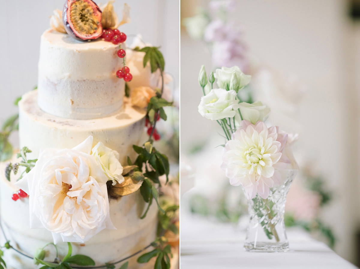 Dani wore a Justin Alexander gown for her relaxed and romantic English country wedding. Fine art film photography by Georgina Harrison.