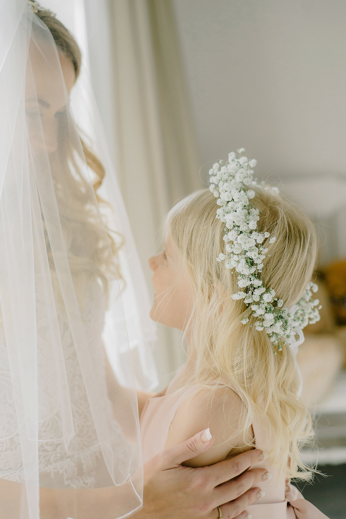 Dani wore a Justin Alexander gown for her relaxed and romantic English country wedding. Fine art film photography by Georgina Harrison.